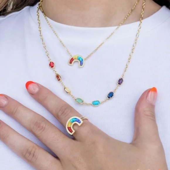 Kendra Scott Rainbow band ring in primary mix - Picture 7 of 7
